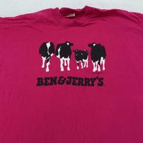 Vintage Ben & Jerry's Shirt Mens XL Pink Vermont's Finest Cows Ice Cream 90s USA 3XL