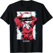 Vaporwave Aesthetic Anime Girl Antisocial Anime Sad T-Shirt 3XL