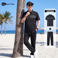 Men's Ice Silk Cooling Casual Polo T-shirt 185 juoda