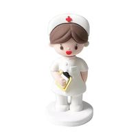 Cute Resin Doctor Nurse Figurine DlY Cartoon Doctor Garage Kit Doctor Nurse Model Statue Baking Ornaments gray