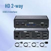 8K Dual-Channel DisplayPort KVM Switch
