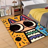 Multiple sizes Cartoon cat face colorful background Carpet for Living Room Bedroom Sofa Home Decor Rus Non-slip Floor Mat 40cm x 60cm