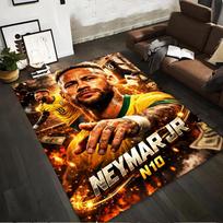 Soccer Star Neymar Jr N10 Print Carpet with Fiery Design Style Suitable for use as an anti-slip for living room bedroom sofas 40x60cm( 15x23in )