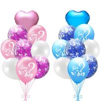 Vibrant Baby Gender Reveal Party Decoration Latex Sequin Balloons Set For Celebrations Girl Or Boy-Set A-18Pcs