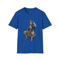 Pirate Skeleton T-Shirt | Skull and Crossed Sabers Graphic Tee S įvairiaspalvis