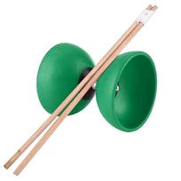Professional Diabolo Fixed Axle Toy High Performance Durable Rubber Green Easy-to-Control Wooden Sticks Ideal for Beginners and Experts Learning Trick