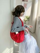 Retro Polka Dot Women Nyl Crossbody Bags Korean Versatile Ladies Pleated Shoulder Bag Large Capacity Girls Handbag Hobos Tote raudona