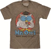 Tee Luv Men's Mr Owl How Many Licks Shirt - Vintage Tootsie Pop Graphic T-Shirt S įvairiaspalvis
