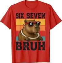 Six Seven Bruh 67 Brainrot Meme for Boys Teens T-Shirt S įvairiaspalvis