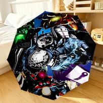Robot Invasion Alert Umbrella 8-Frame for Travel, camping, Casual Lightweight Portable Umbrella, Essential for every family Holidays Birthday Gift