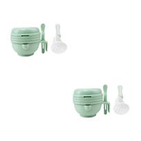 Baby Food Grinder Set with Strainer and Spoon, Manual Masher Bowl for AllinOne Meal Prep