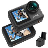 AKASO Brave 7 LE Action 4K IPX7 Waterproof Underwater Image Dual External Microphone 1350mAh x2 Battery Camera, 60fps, 20MP, (40M Waterproof), Camera, juoda