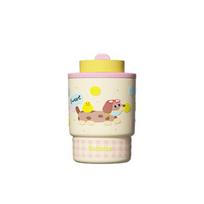Termo infantil de acero inoxidable con doble boquilla y diseño de dibujos animados para llevar