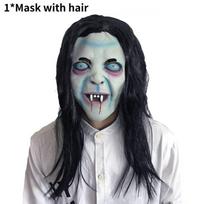 Scary Long Haired Witch Mask Creepy Ghost Face For Halloween Party Or Cosplay Events