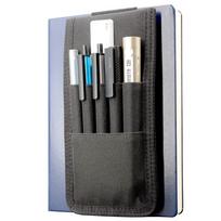 Detachable Pen Sleeve Case Adjustable Hard Cover Journals Pen Holder  for Books Binders juoda