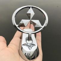 for Mitsubishi ASX Lancer Cordia Pajero Outlander Eclipse Galant Mirage Metal Chromed Front Hood Emblem Badge Sticker for Car
