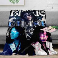 Bille Eilish Themed Soft Flannel Blanket - Vibrant All-Season Comfort for Sofa Bed Car Office Ideal Winter Decor Custom blankets 75cmx90cm