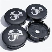 4pcs Scorpion Logo Emblem Badge Car Wheel Center Caps OD 60MM 56MM Wheels Hub Cap Rim Hubcaps Dust Cover Replace Car Accessories Scorpion Badge&4pcs T60 Wheel Caps