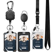 Retractable Badge Holders Keychain Strap ID Badge Reel Strap Steel Retractable Rope Multifunctional Outdoor Card Holder