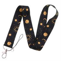 Office Supply Vintage Sun and Moon Card Holder Stars Lanyard Keyrings Phone Neck Strap Hanging Rope Badge Holder ID Card Holder