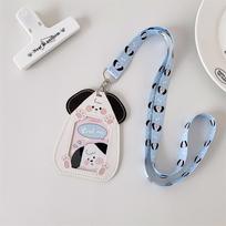 INS Style Cat Shape Hollow Transparent Card Holder Cute Lanyard Card Case for Bus Student ID Badge Holder