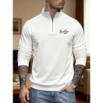 Brooklyn Denim Style Pattern, Men's Fashionable and Comfortable Zipper Sweatshirt, New Long Sleeved Lapel, Suitable for Home Wear S balta