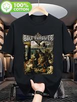 ZX Summer Mens Heavy Metal Viking and Catapult Battle Printed Tshirt  Soft and Breathable Cotton Loose Pirate Tshirt 4XL