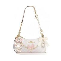 COACH shoulder bag [Customized bag] Teri 25 brand micro-label detachable strap bow silk scarf extension chain printed Wind into my arms basic style balta