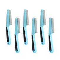 Dog Grooming Brush For Loose Hair Removal Gentle Massaging Comb Reduces Shedding ABS Plastic Durable Design mėlyna