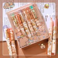school-acsesories Aesthetic stationery  supplies Color markers cute capybara highlighters pen set kawaii stationery