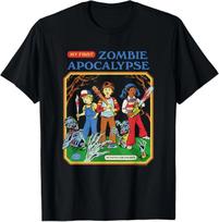 Steven Rhodes My First Zombie Apocalypse Retro Dark Humor T- Shirt 2XL