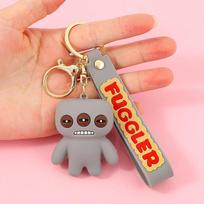 1pcs Fuggler Keychain Ugly Teeth Monsters Pvc Abs Flocking Cute Small Keychain For Men Women Car Bag Pendant Birthday Gifts