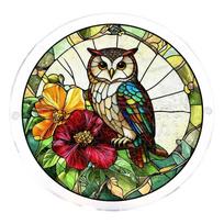 2D Acrylic Puzzle Suncatcher Window Hanging Ornament Floral and Bee Design Decorative Round Shape Window Accessory One Size