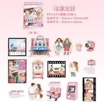30PCS PET Decoractive Material Sticker Pre-Cut Journaling Sticker Scrapbook Kit Junk Journal Supplies Aesthetic Crafts Stickers
