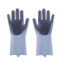 Multifunctional Silicone Pet Grooming Gloves Dog Cat Bathing Shampoo Scrubber Hair Remover Cleaning Glove pilka