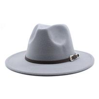 Britiško stiliaus veltinis džiazo fedora skrybėlė 59-61 cm dydžio Panama Trilby skrybėlės moterims vyrams džentelmenui vestuvių vakarėlio skrybėlė M(56-58CM) pilka spalva