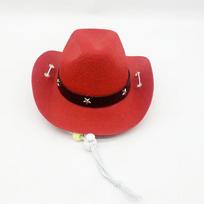 Funny Summer Pet Dog Hat Dog Cowboy Hats Dogs Cat Outdoor Hats Caps For Dogs Cats Adjustable Headwear Pet Accessories Photo Prop raudona