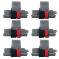 Value Pack 6 Black and Red Calculator Ink Rollers for Citizen and