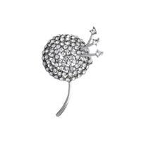 Dandelion Brooch Rhinestone Flower Lapel Pin Fashion Men 'S Suit Shirt Badge Brooches For Women Accessories Gift