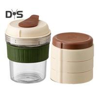 Portable Cold Brew Coffee Maker with 3 Stackable Ice Trays BPA-Free Tritan Infuser Bottle for Iced Tea/Cold Brew Heat-Resistant Travel Cup for Gym set