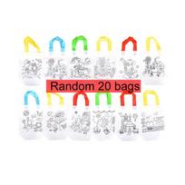 20pcs DIY Graffiti Bag Coloring Markers Handmade Painting Non-Woven Bags for Children Arts Crafts Color Filling Drawing Toy