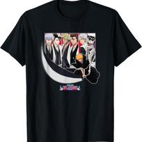 Bleach Ichigo Slash with Characters Anime T-Shirt S juoda