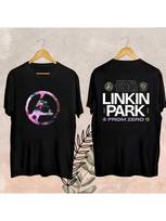 Oficialūs vyriški marškinėliai iš Linkin Park pasaulinio turo From Zero 2025 m. Mada, unisex marškinėliai su apvalia iškirpte iš S juoda