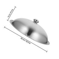 Heavy Duty Metal Pan Lid Stainless Steel Pot Cover for Stockpot Wok and Cookware Heat Resistant Handle Easy Grip Cooking