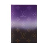 Louis Vuitton Gradient Dyed Monogram Pigment Coated Canvas Passport Holder Men accessories Purple M28010 Shopping Bag Set(Basic Set+Shopping Bag)
