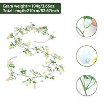 Artificial Plant Easter Egg Wreath Green Vine Colorful Design Wall Hanging Egg Decoration Eucalyptus Leaves Long Green Plant mėlyna
