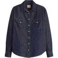 Levis Linen And Denim Series Simple Comfortable Versatile Casual Denim Long Sleeve Shirt Women Shirts Dark-Blue 16786-0101 S