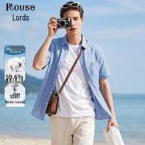 Luotz Men's Easy-Care Plaid Short-Sleeve Shirt 185 mėlyna