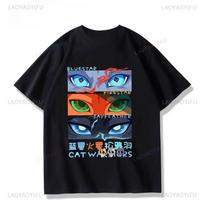 Warrior Cats Camiseta Men Woman 100% Cotton Kawaii T-shirt Unisex Cute  Pet Lover Tee O-Neck Short Sleeve XS-3XL Y2K Clothes S įvairiaspalvis