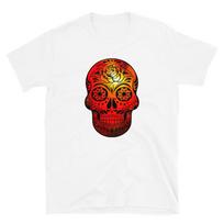 Skull Trippy Hippie Fire Red T-Shirt S įvairiaspalvis